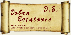 Dobra Batalović vizit kartica